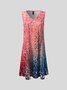 Women's Mini Dress Ombre Dress Loose  V Neck Casual