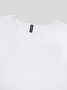 Women's V Neck T-shirt Plain Short Sleeve Tops White Red Blue Black