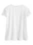 Women's Lace T-Shirt Hollow Out  V Neck Plain Short Sleeves