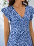 Women's Mini Dress Floral Vacation Dress Knitted Loose