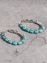 Turquoise Hoop Earrings Ethnic Boho Vintage Jewelry