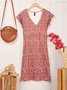Women's Mini Dress Floral Vacation Dress Knitted Loose