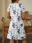 Women's Mini Dress Floral Dress Loose Asymmetrical Casual Dress