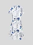 Women's Mini Dress Floral Dress Loose Asymmetrical Casual Dress