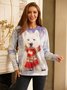 Christmas Crew Neck Loose Dog Casual Sweatshirt
