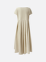 Loose Cotton And Linen Casual Plain Dress