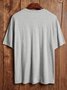 Simple Plain Cotton-Blend Loose T-Shirt