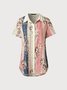 Floral Regular Fit Casual Short Sleeve Blouse