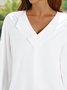 ANNIECLOTH Solid Color V-neck Long-sleeved Blouse