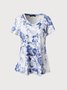 Cotton-Blend Loose Casual T-Shirt