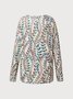 Casual Leaf Autumn Polyester Daily Long sleeve Regular H-Line Regular Top for Women
