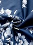 Floral Linen V Neck Casual Short Sleeve Top