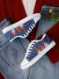Christmas Santa Blue Lace-Up Sneakers Sneakers