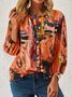Abstract Vacation Long Sleeve Blouse