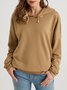 Women Plain Hoodie Regular Casual Sweatshirt