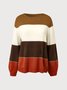 Long Sleeve Casual Striped Boho Sweater