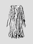 Women's Mini Dress Geometric Casual Dress Midi Long sleeve Dress