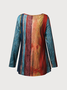 Striped Casual T-shirt for Women Regular Fit Long sleeve H-Line Tops