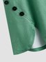 Button irregular hem gradient Flower Top T-shirt tunic Plus Size