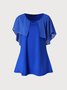 Regular Fit Casual Round Neck Short Sleeve Top