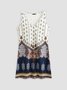 Tribal Printed Casual Sleeveless V-neck Mini Dress