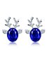 Women Crystal Gem Antler Earrings Fashion Christmas Gift Elk Earrings