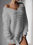 Long Sleeve Solid Cashmere Sweet Fleece Fuzzy Sweaters