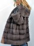 Royal Mink Furs Coat Vintage Pockets Hoodie Faux Fur Coats