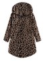 Warm Cozy Long Sleeve Vintage Leopard Print Teddy Bear Coats