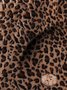 Cozy Leopard Fleece Hooded Fuzzy Asymmetrical Hem Button Teddy Bear Coat