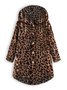 Warm Cozy Long Sleeve Vintage Leopard Print Teddy Bear Coats