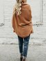 Solid Acrylic Casual Long Sleeve Sweater