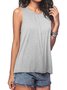 Casual Summer Cotton-Blend 9 Colors Plus Size Sleeveless Solid Tanks