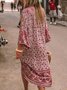 Women Summer Bohemian Style Sexy Floral Printed Maxi Weaving Dress