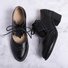 Pu All Season Lace-Up Chunky Heel Daily Loafers Artificial Leather Booties