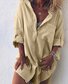 Plus Size Casual V Neck Long Sleeve Solid Dresses