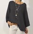 Plus Size Casual Solid Long Sleeve Tops