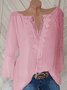 Plus Size 3/4 Sleeve Women Casual Spring Blouses