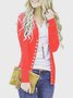Pink Polyester Solid Casual Cardigans Outerwear