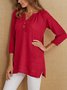 3/4 Sleeve Casual Blouse