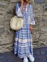 V Neck Women Summer Weaving Dress Beach Cotton Tribal Weaving Dress