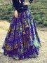 Floral Asymmetric Vintage Cotton Skirt