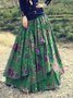 Floral Asymmetric Vintage Cotton Skirt
