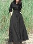 Velvet Long Sleeve Casual Solid Knitting Dress