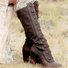 Women Vintage Double-Breasted Mid-Calf Boots