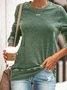 Casual Simple Round Neck Long Sleeves Shirts & Tops