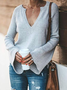 V Neck Casual Knitted Sweater