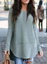 Plus Size Casual Solid Long Sleeve Tops Tunics
