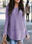 Plus Size Casual Solid Long Sleeve Tops Tunics