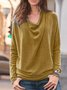 Casual Plus Size Tops Tunic Cowl Neck Sweater